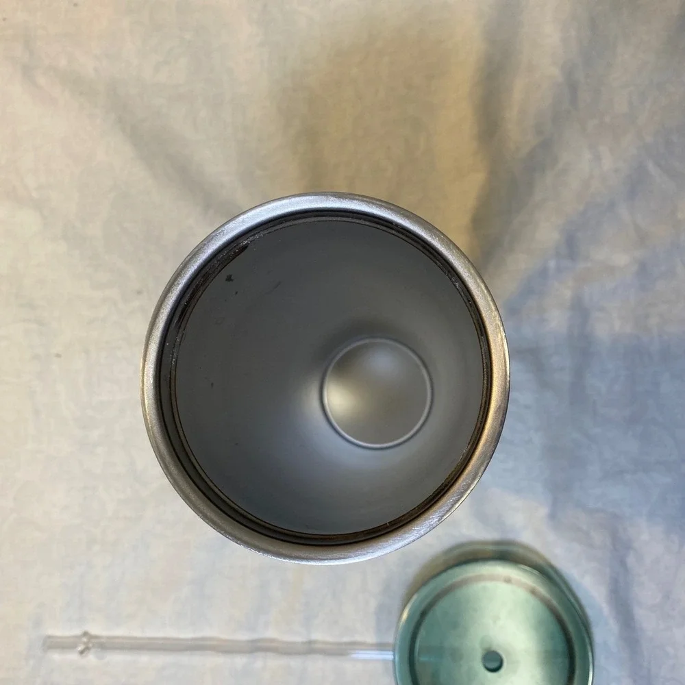 Starbucks 2021 Metallic Sage Green Textured Stainless Steel Cold Cup 24oz
